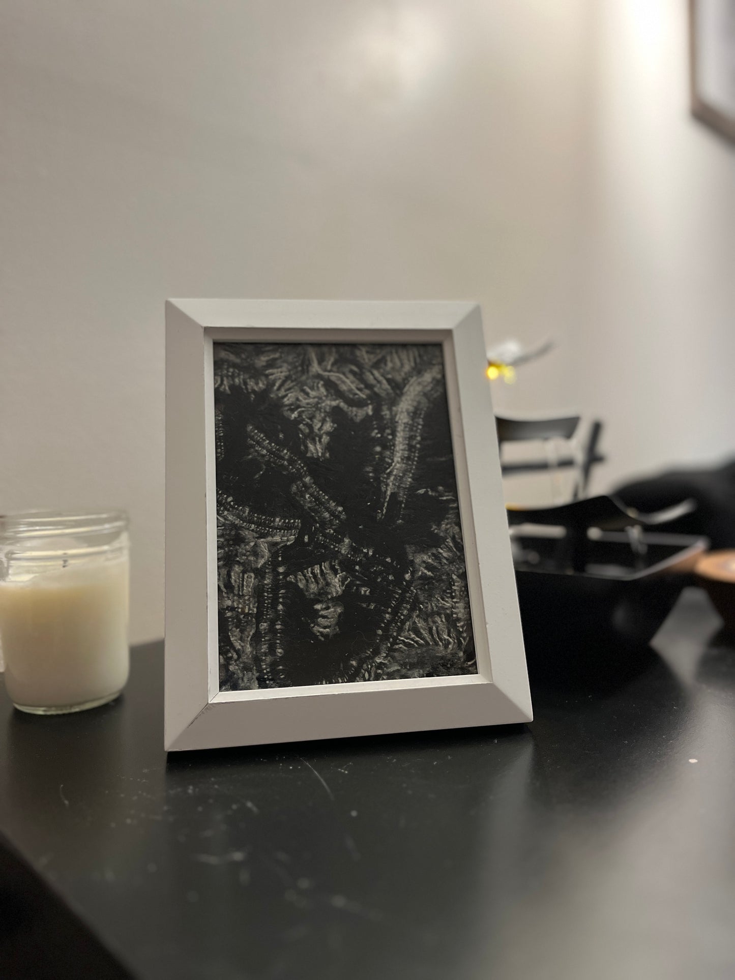 Luxury Greyscale Fiber Art - 5x7