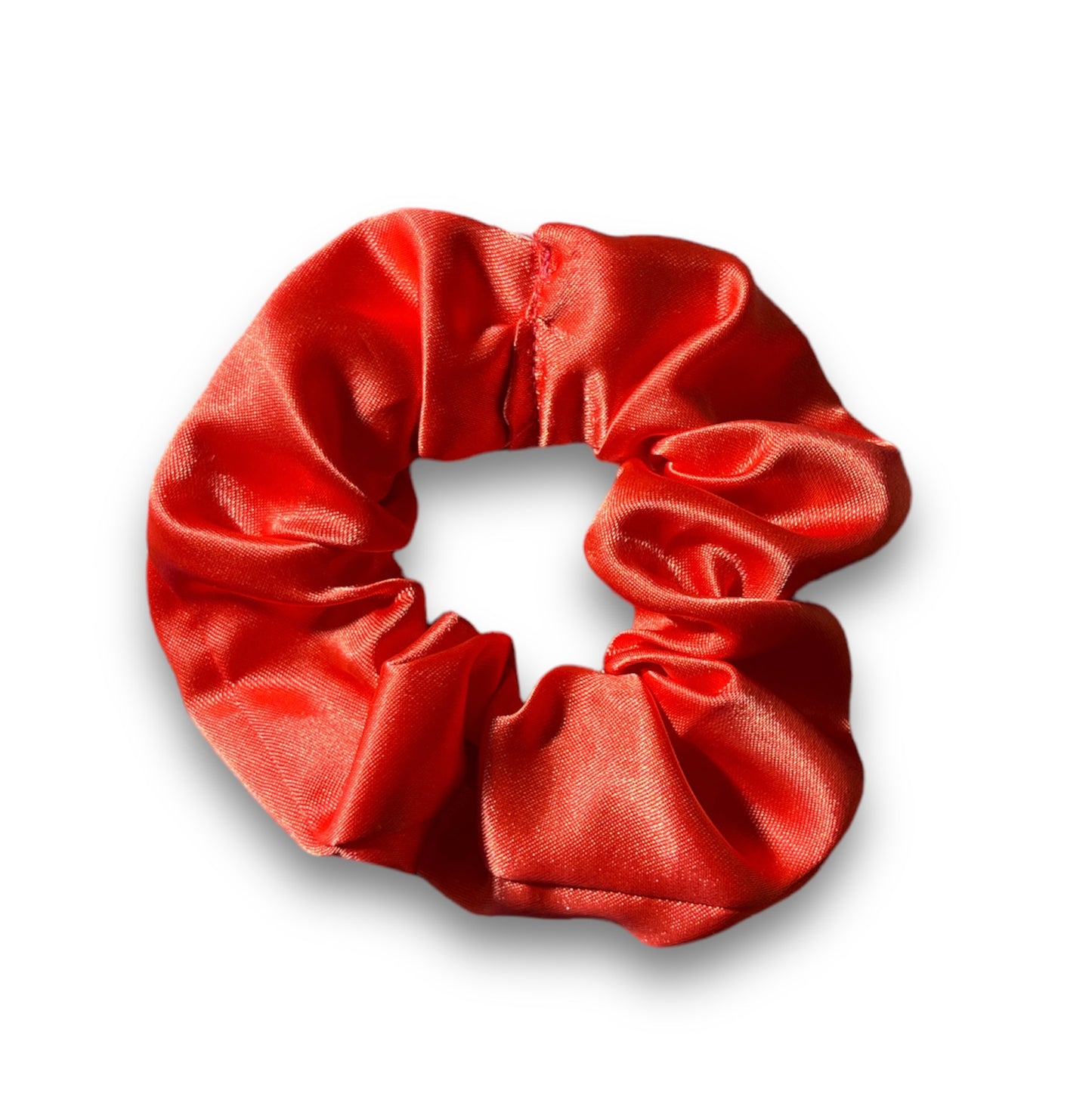 Salmon Satin Upcycled Scrunchie