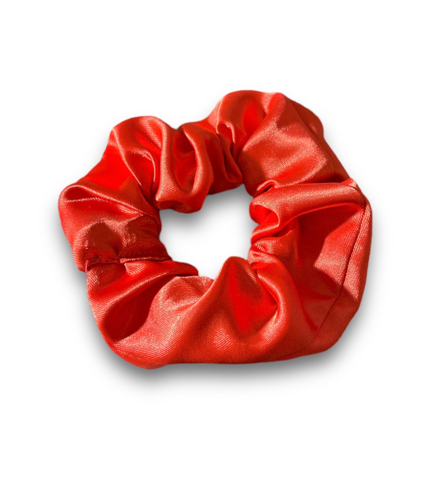 Salmon Satin Upcycled Scrunchie