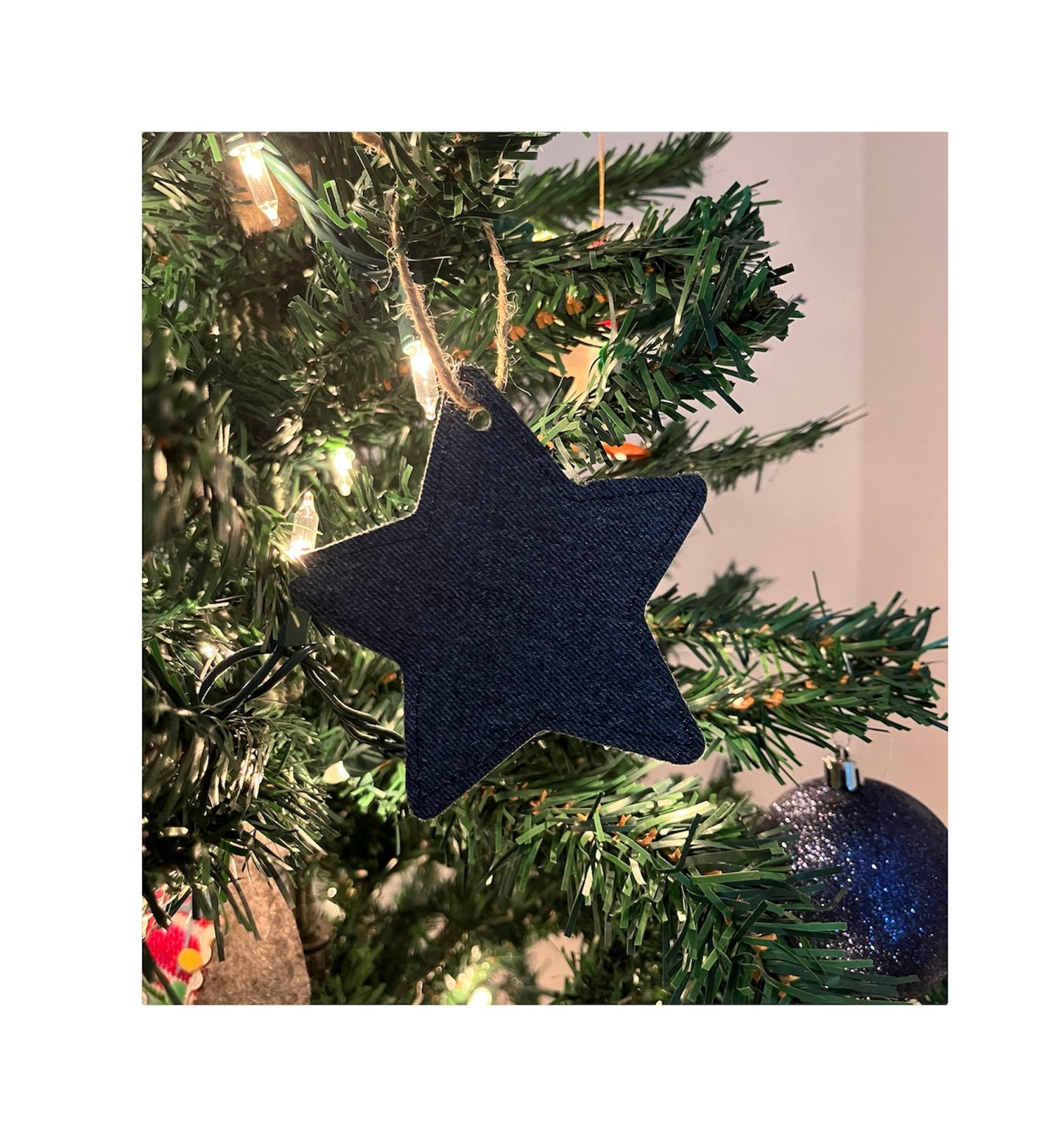 Upcycled Denim 2D Star Ornament